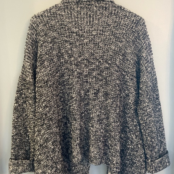 Eileen Fisher Charcoal Open Front Cardigan Organic cotton wool Medium - Picture 3 of 5